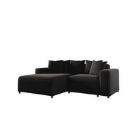 ECKSOFA Megan Xs In Salvador - Schwarz, Holzwerkstoff/Textil (240/165cm) - Fun Möbel