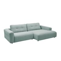 ECKSOFA XL MIKA Hellblau Cord - Schwarz/Hellblau, Kunststoff/Textil (296/167cm) - KAWOLA