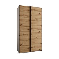 SCHWEBETÜRENSCHRANK 245,5/130/64 2-türig - Schwarz/Eiche Artisan, Holz/Metall (130/245/64cm) - Abiks Möbel