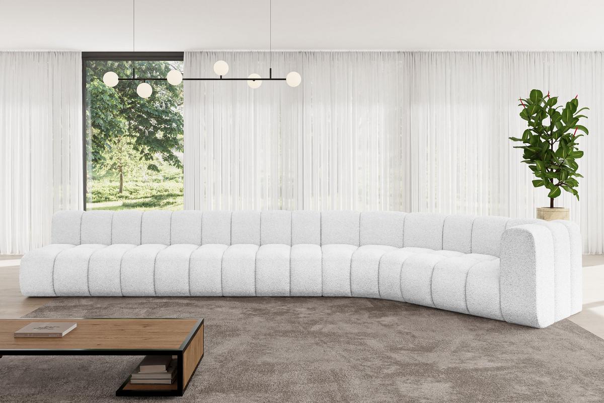 ECKSOFA modulares Sofa Karex-L3 - 490x194x70 cm Weiß - Weiß, Holzwerkstoff/Textil (490/194cm) - ALTDECOR