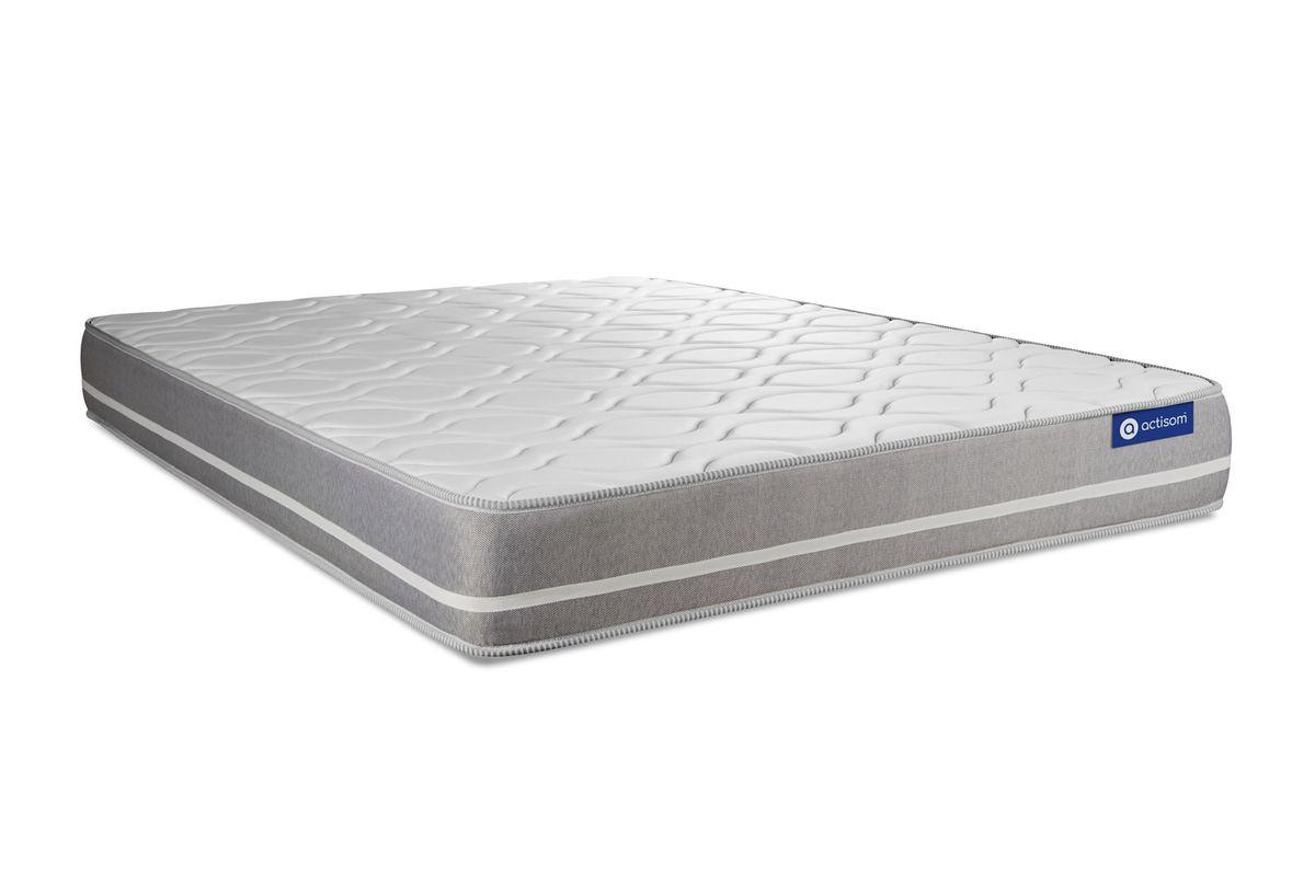 BETT Actilatex touch Latex und Memory-Schaum 130 x 200 cm h1 - Kit Bettgestell Grau - Beige/Grau, Karton/Holz (130/200cm) - ACTISOM