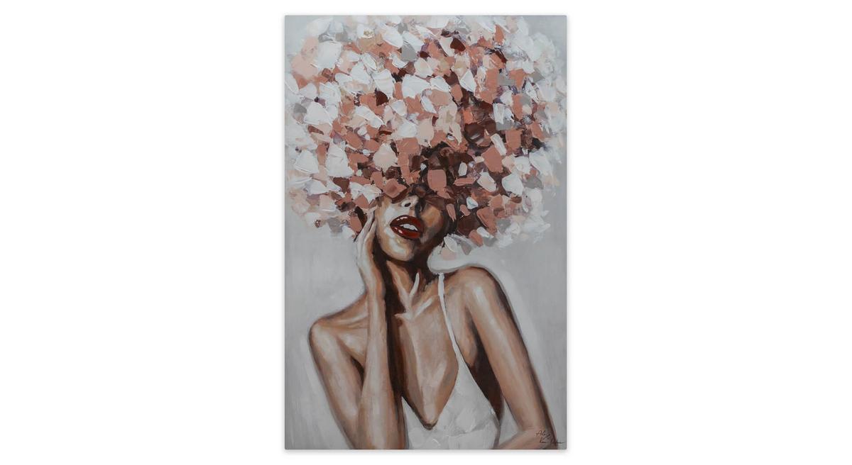 ÖLGEMÄLDE 60/90 cm - Pink, Holz/Textil (60/90cm) - KUNSTLOFT