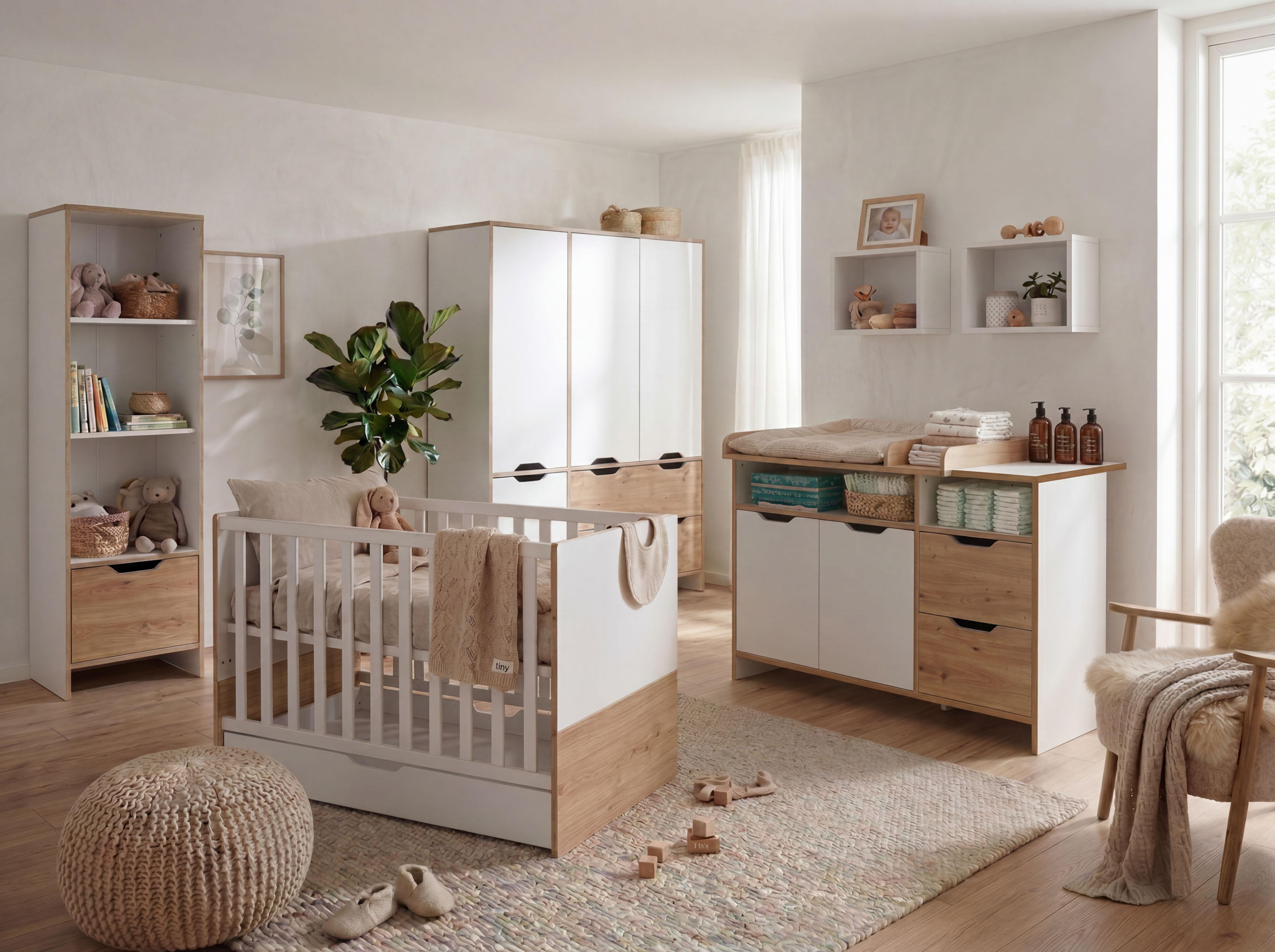BABYZIMMER Mega-Set Maxim 7-tlg. - Eichefarben/Weiß, Holzwerkstoff (1/1/1cm) - arthur berndt