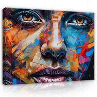 BILDER Abstrakt Frau 60x40 - Multicolor, Holzwerkstoff (60/40cm) - Wallarena