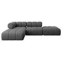 ECKSOFA modulares Sofa Kerru-L1 - 285x190x70 cm Dunkelgrau Velours - Dunkelgrau, Holzwerkstoff/Textil (285/190cm) - ALTDECOR