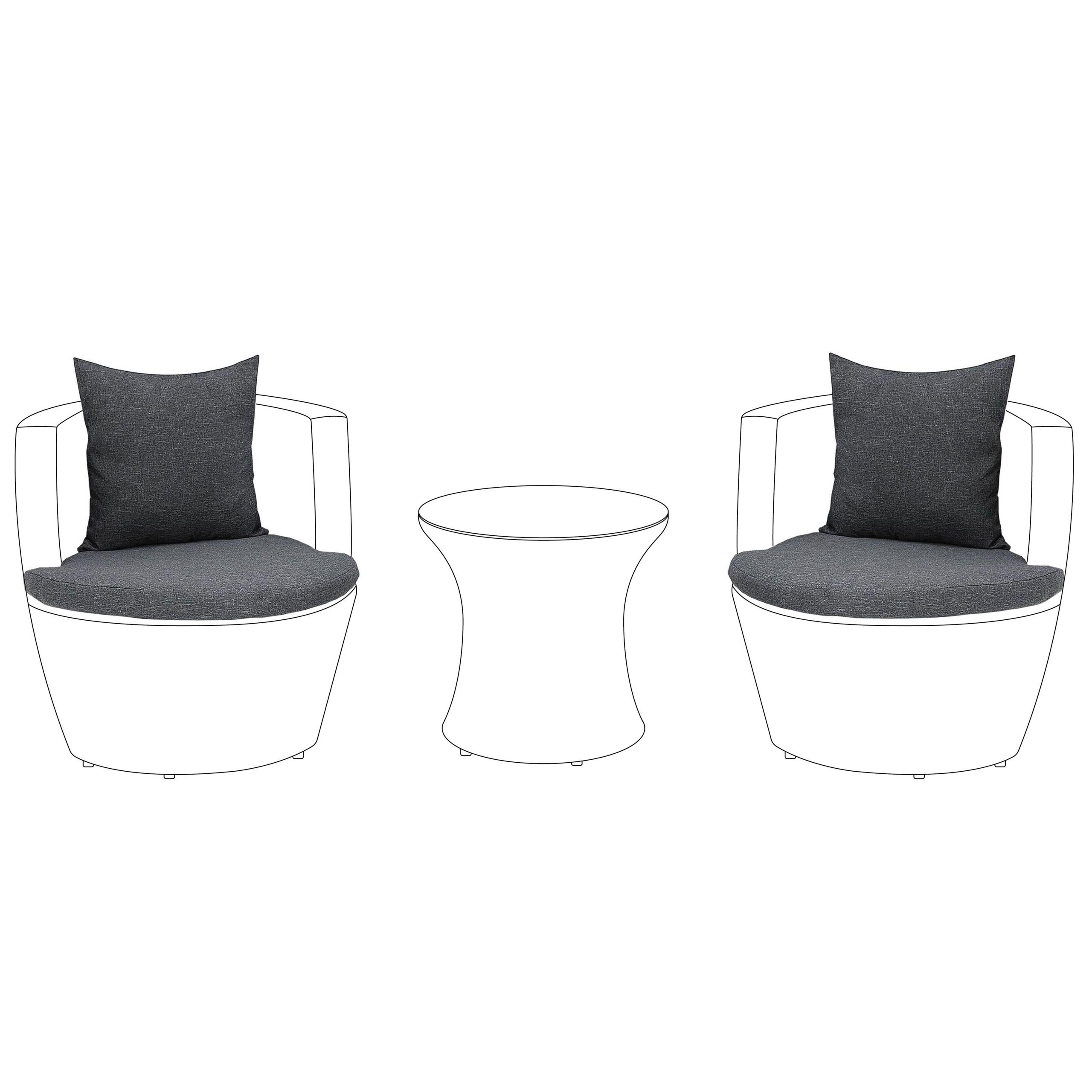 OUTDOOR-KISSENBEZUG-SET Grau Capri - Grau, Textil (70/60cm) - Beliani