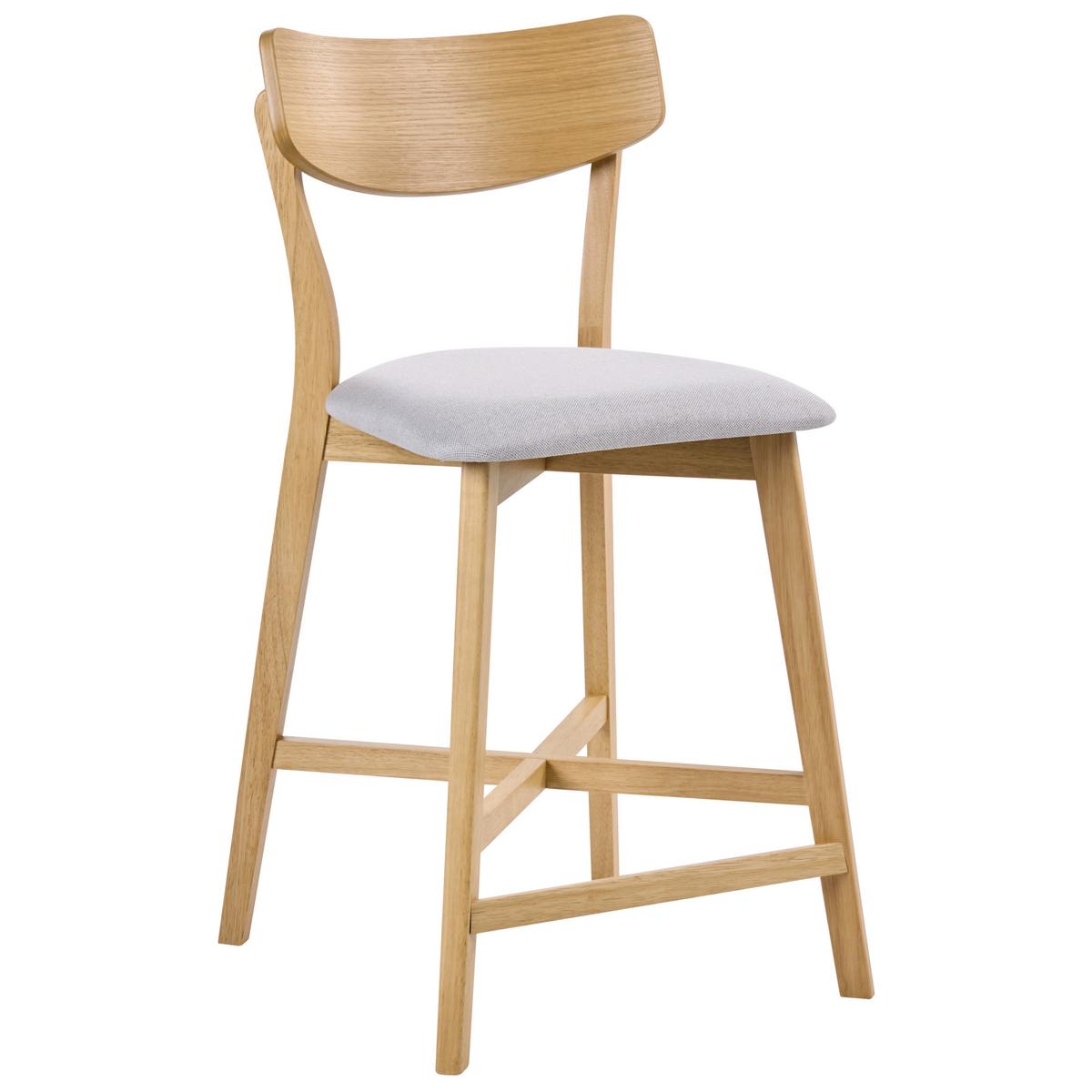 BARSTUHL 2er-Set Holz Hellbraun/Grau Holly - Hellbraun, Holz (49/93/54cm) - Beliani