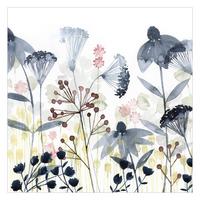 FOTOTAPETE Wildblumen Aquarell I 192/192 cm - Weiß, Papier (192/192cm) - Bilderwelten