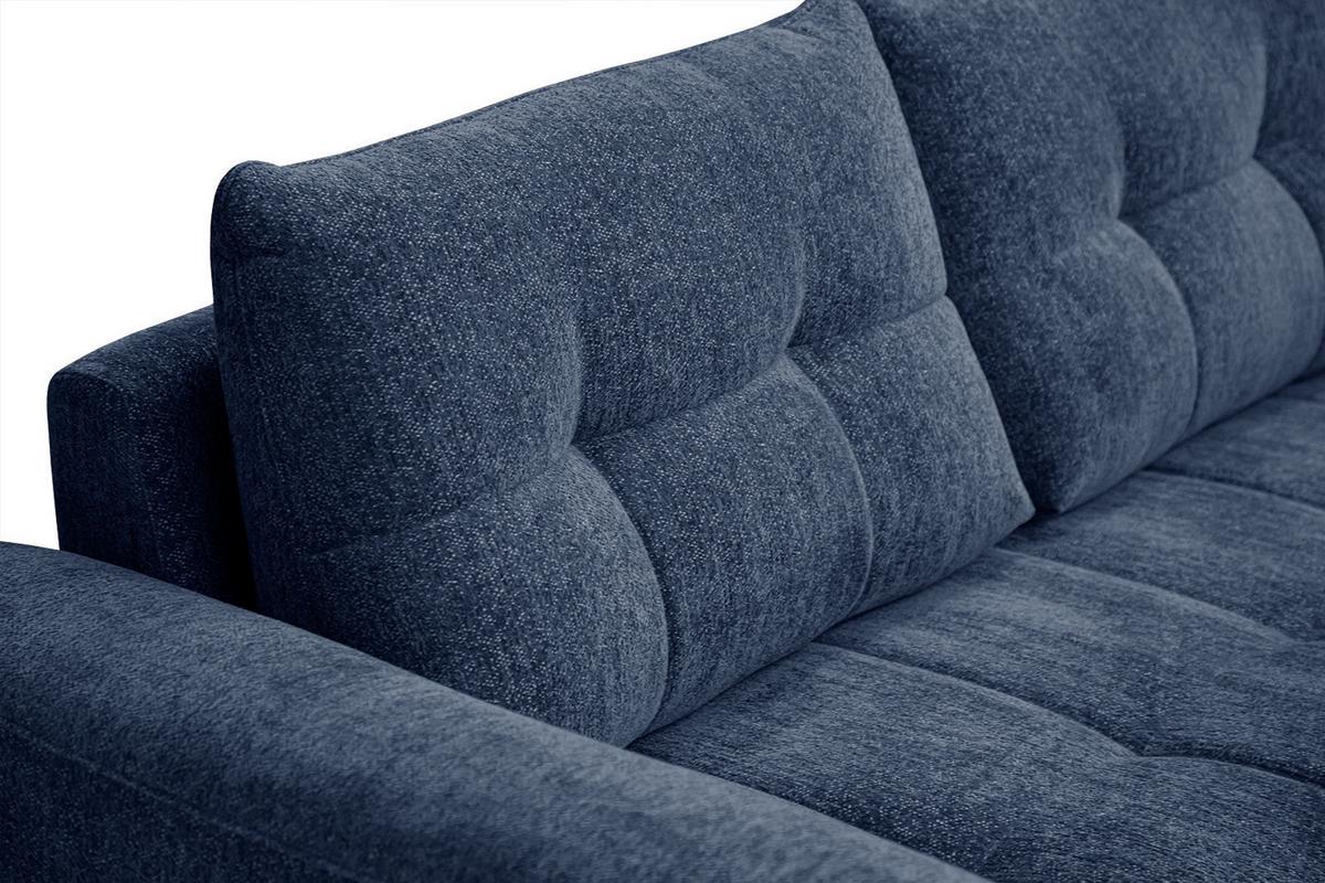 SOFA SALVINI 3-Sitzer, dunkelblau - Schwarz/Dunkelblau, Holzwerkstoff/Textil (176/88/99cm) - Wozimo