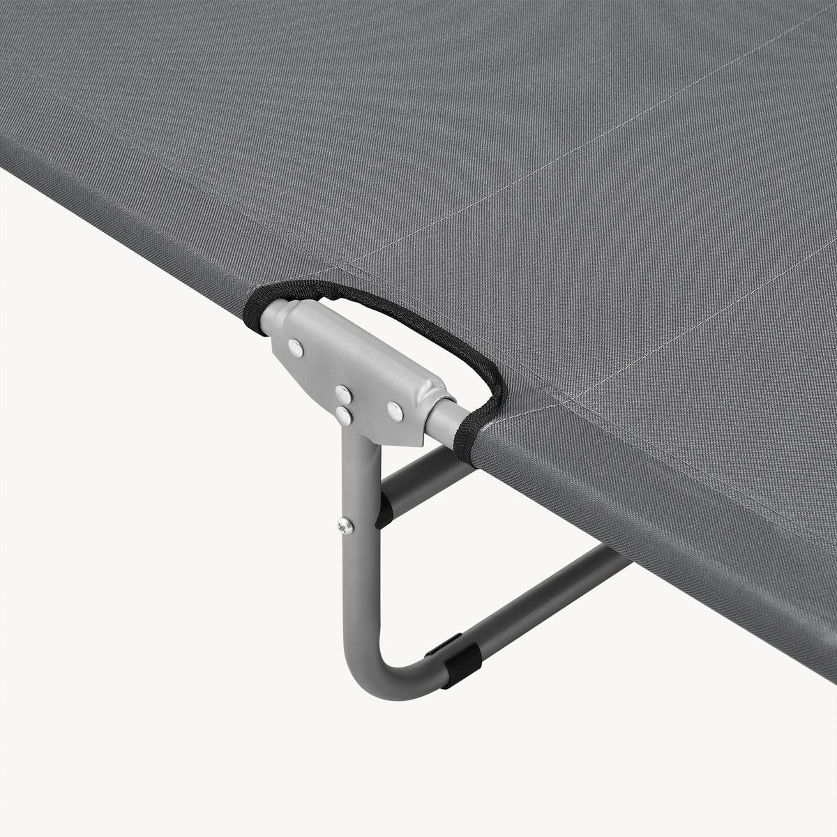 SONNENLIEGE Carcao - Dunkelgrau, Textil/Metall (186/24/55cm) - casa.pro