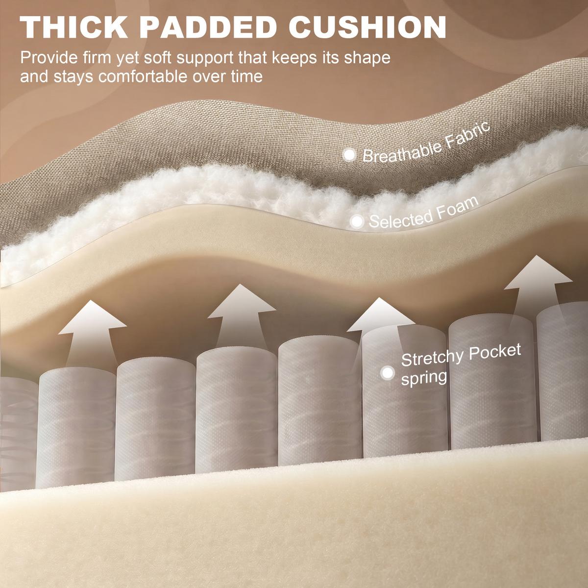 RELAXSESSEL Polyester Beige - Beige, Textil (67/98/87cm) - HOMCOM