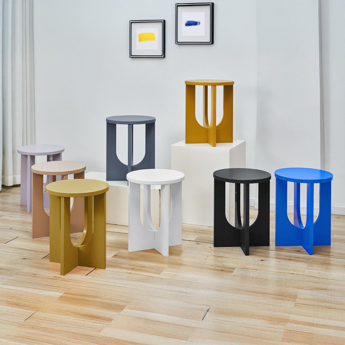 BEISTELLTISCH Kysdajore - Gelb, Holzwerkstoff (40/40/50cm) - [en.casa]