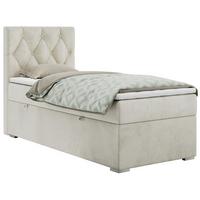 BOXBETT ALDA 90/200 Beige Velvet - H3 - Links Seite - Beige, Holz/Textil (90/200cm) - MKS