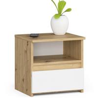 NACHTTISCH Eiche Artisan, Weiß 40/40/35 - Eiche Artisan/Weiß, Holzwerkstoff (40/40/35cm) - RAUMHIRSCH FURNITURE