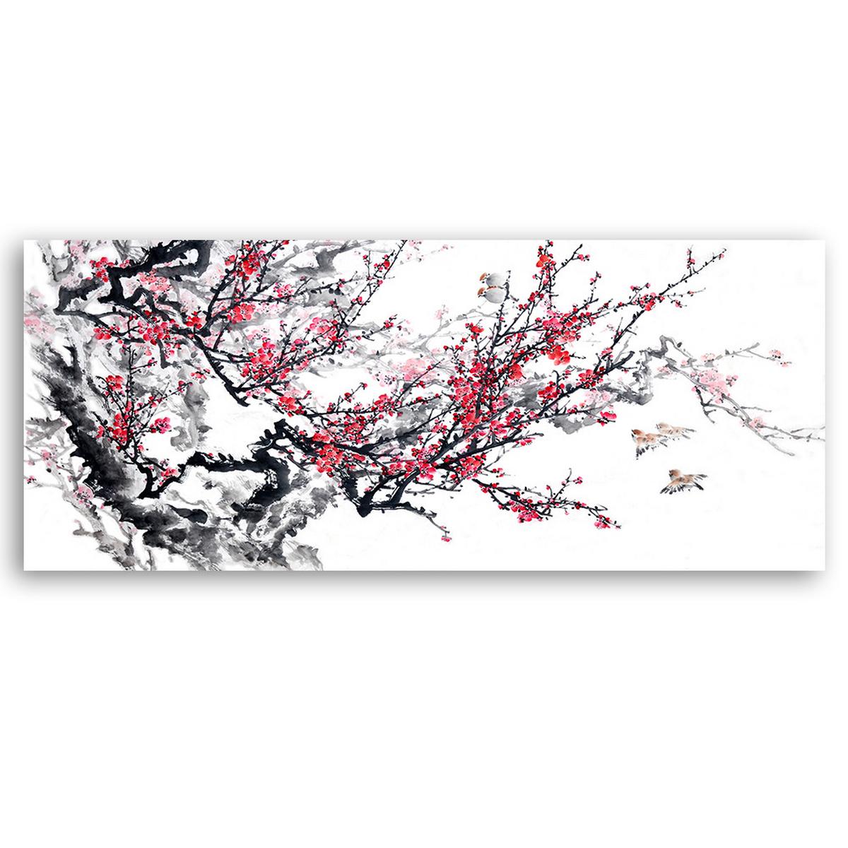 WANDBILD kirschzweig - Pink, Textil (90/30cm) - Feeby