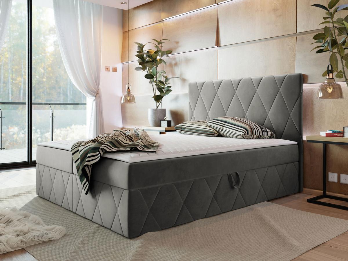 BOXBETT Simoti - H3 - Grau, Holzwerkstoff (160/200cm) - MIRJAN24