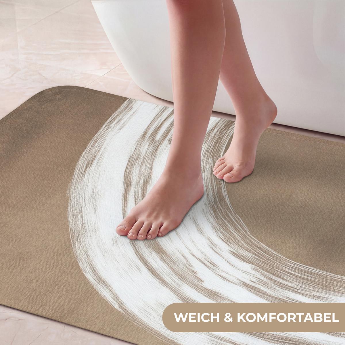 BADEMATTE Farbe - Braun - Japandi 60x120 cm - Mokka, Textil (60/120cm) - OnlyWow
