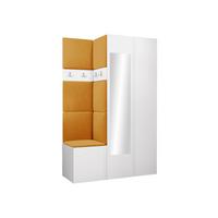 GARDEROBEN-SET Orion XXVI - Weiß/Orange, Holzwerkstoff/Kunststoff (116/186/46cm) - MIRJAN24