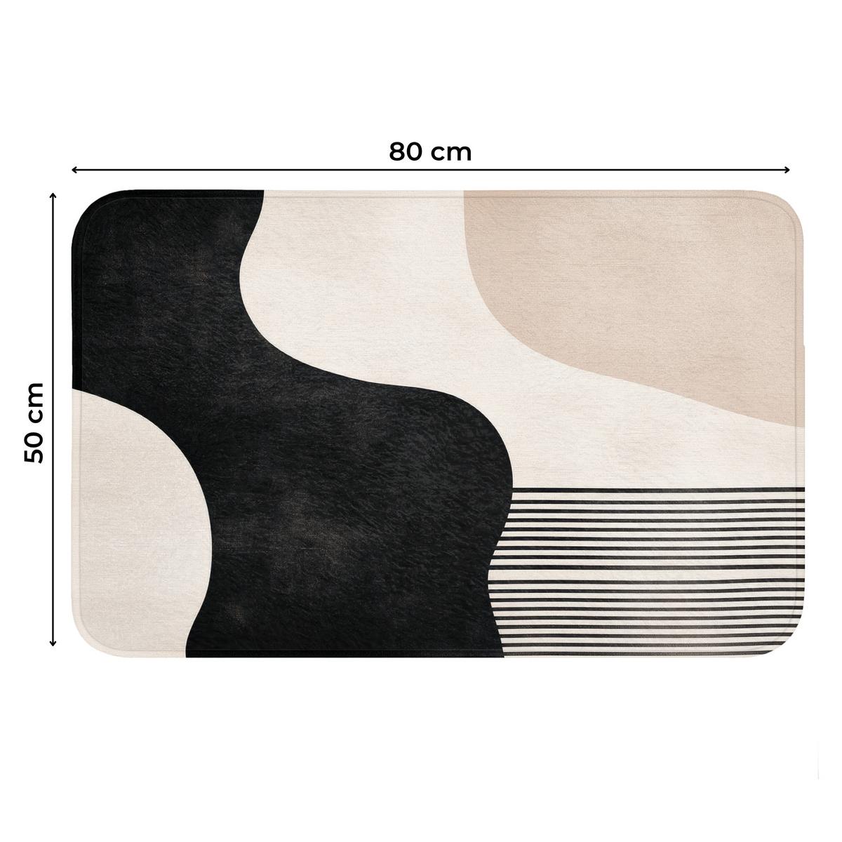 WC-VORLEGER Abstrakt - Japandi - Beige - Modern Toilettenteppich 80x50 cm - Beige, Textil (80/1cm) - OnlyWow