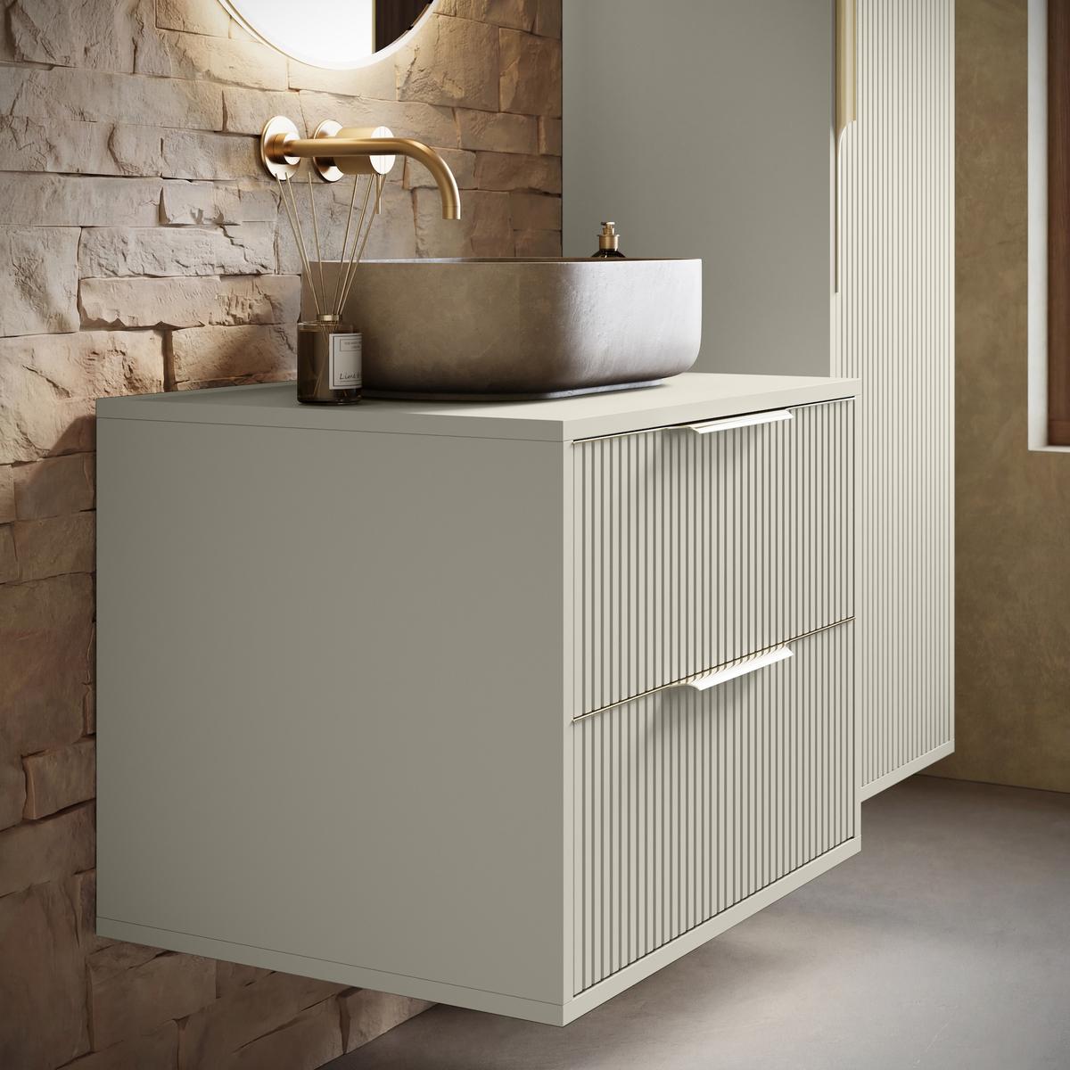 BADMÖBEL-SET Rimini 2 Teile Cashmere - 60 x 46 x 46 cm - Kaschmir, Holz (60/46/46cm) - Badplaats