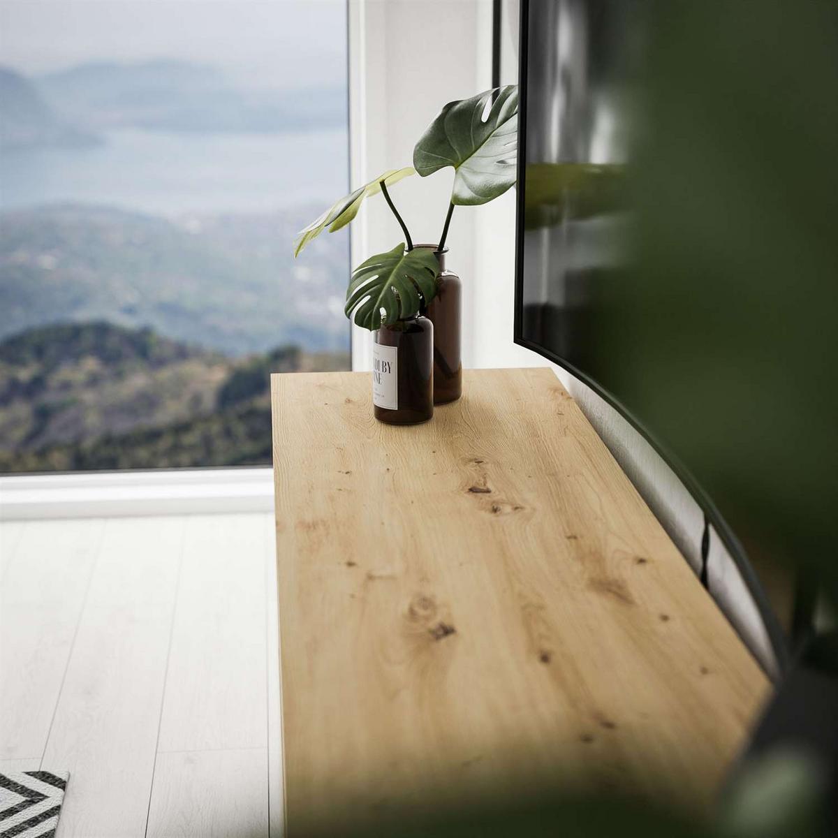 TV-ELEMENT SANAYI III Eiche Artisan/Schwarz - Schwarz, Holzwerkstoff (156/54/38cm) - Lookway