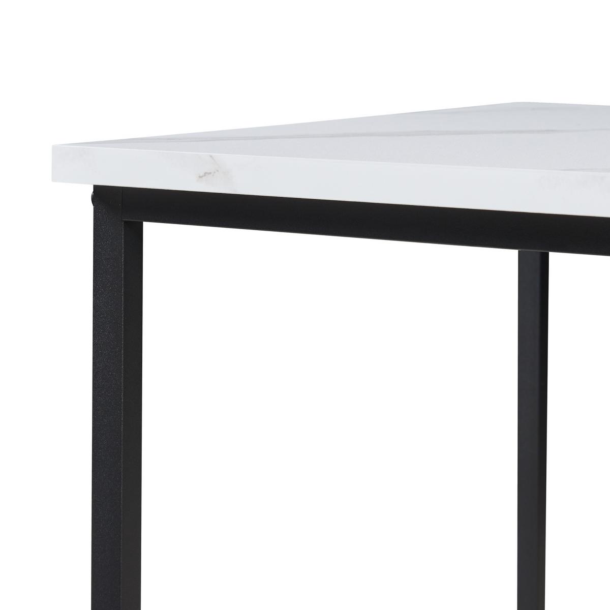 BEISTELLTISCH-SET 3 TLG. Trollhättan - Schwarz/Weiß, Holzwerkstoff/Metall (50/50/60cm) - [en.casa]