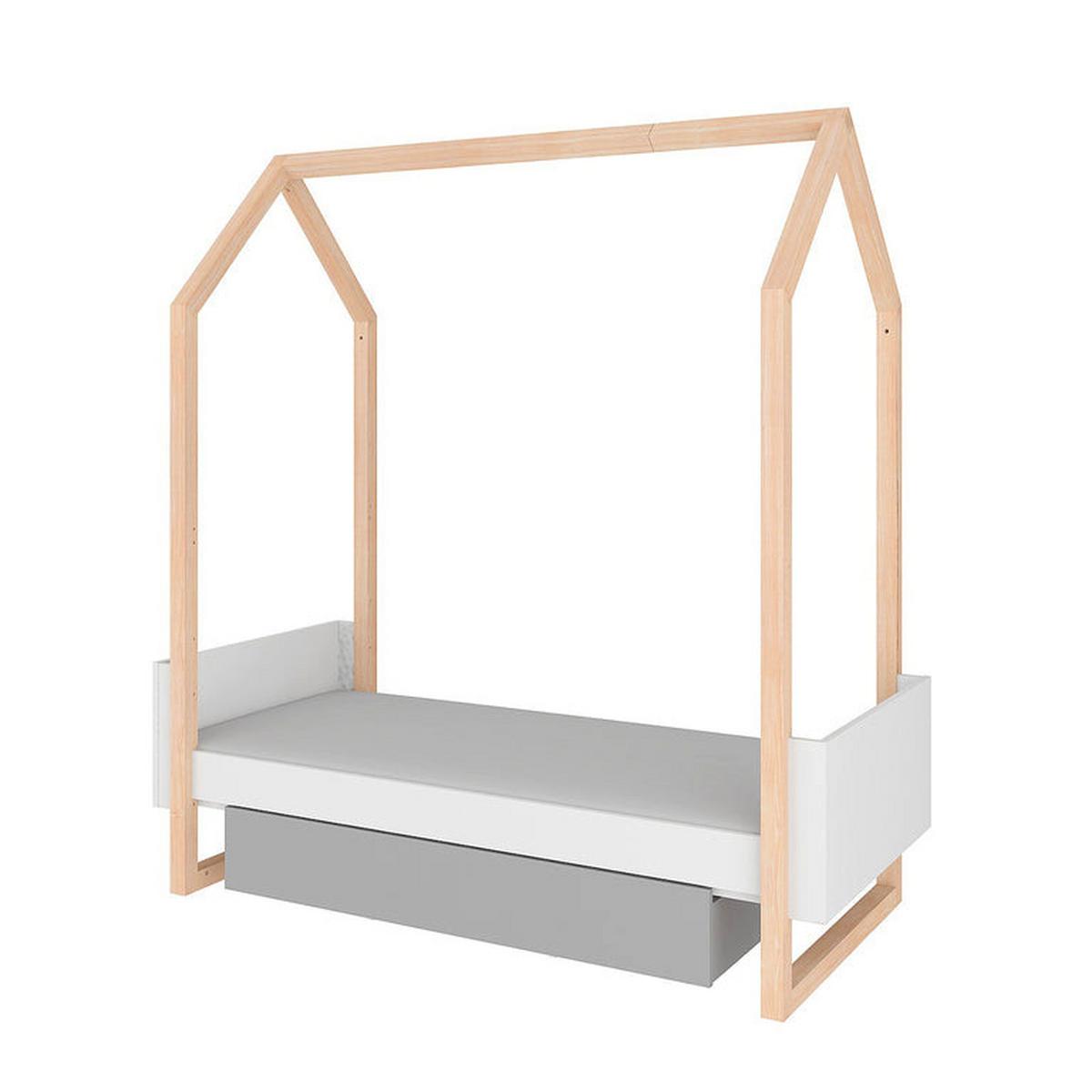 BABYZIMMER 2-teilig Weiß und grau - Weiß, Holzwerkstoff (144/86.5/80cm) - Petits-meubles