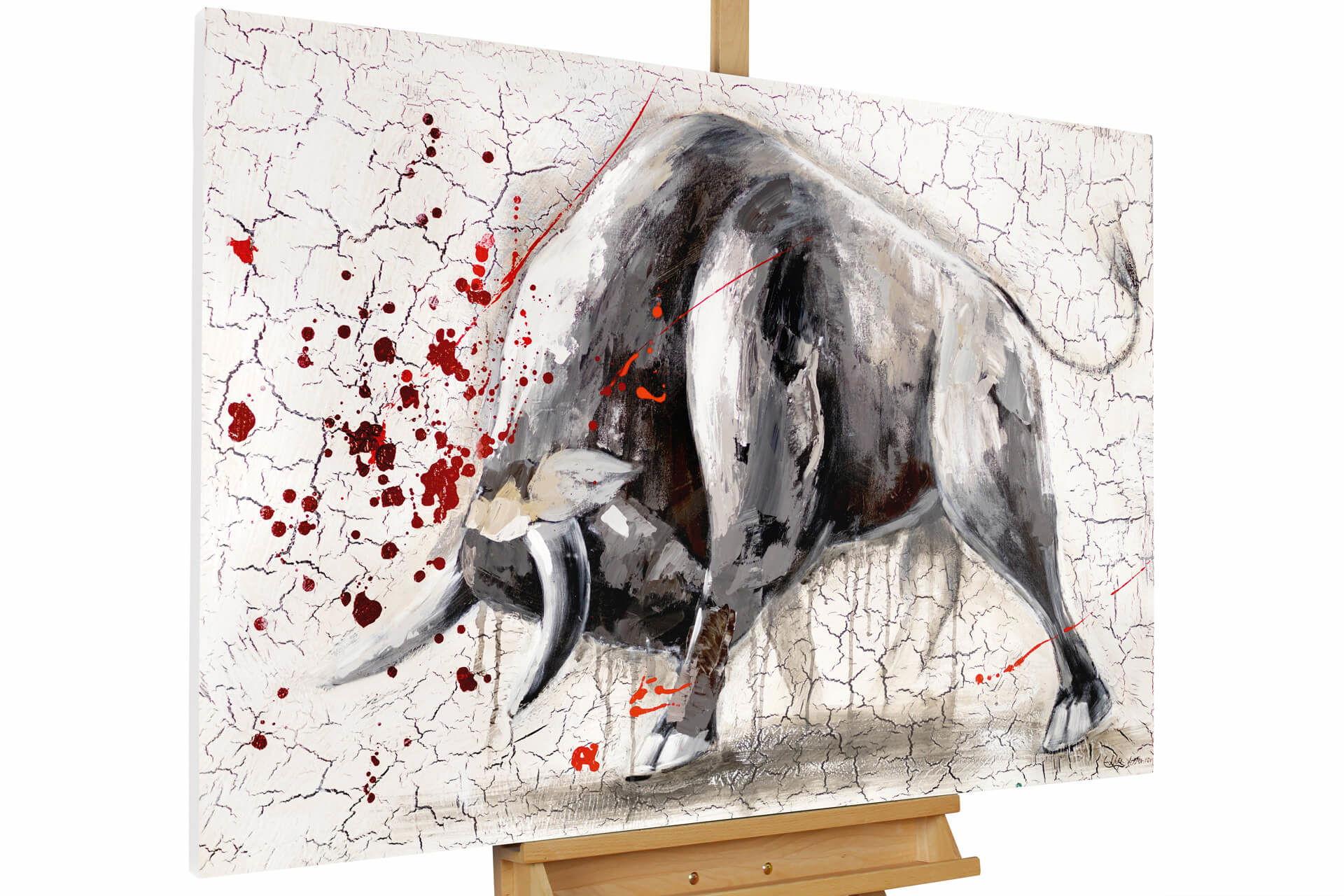ÖLGEMÄLDE 120/80 cm - Grau, Holz/Textil (120/80cm) - KUNSTLOFT