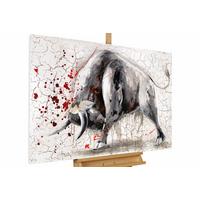 ÖLGEMÄLDE 120/80 cm - Grau, Holz/Textil (120/80cm) - KUNSTLOFT