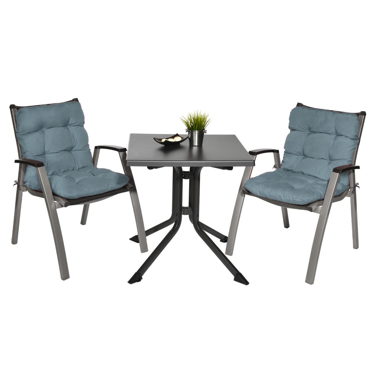 NIEDERLEHNER Flair NL 100x50x8cm Taubenblau (2tlg) - Blaugrau, Textil (50/100cm) - Beautissu 