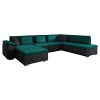 WOHNLANDSCHAFT Niko Bis, Seite: Links - Türkis, Holz/Textil (348/76/205cm) - MIRJAN24