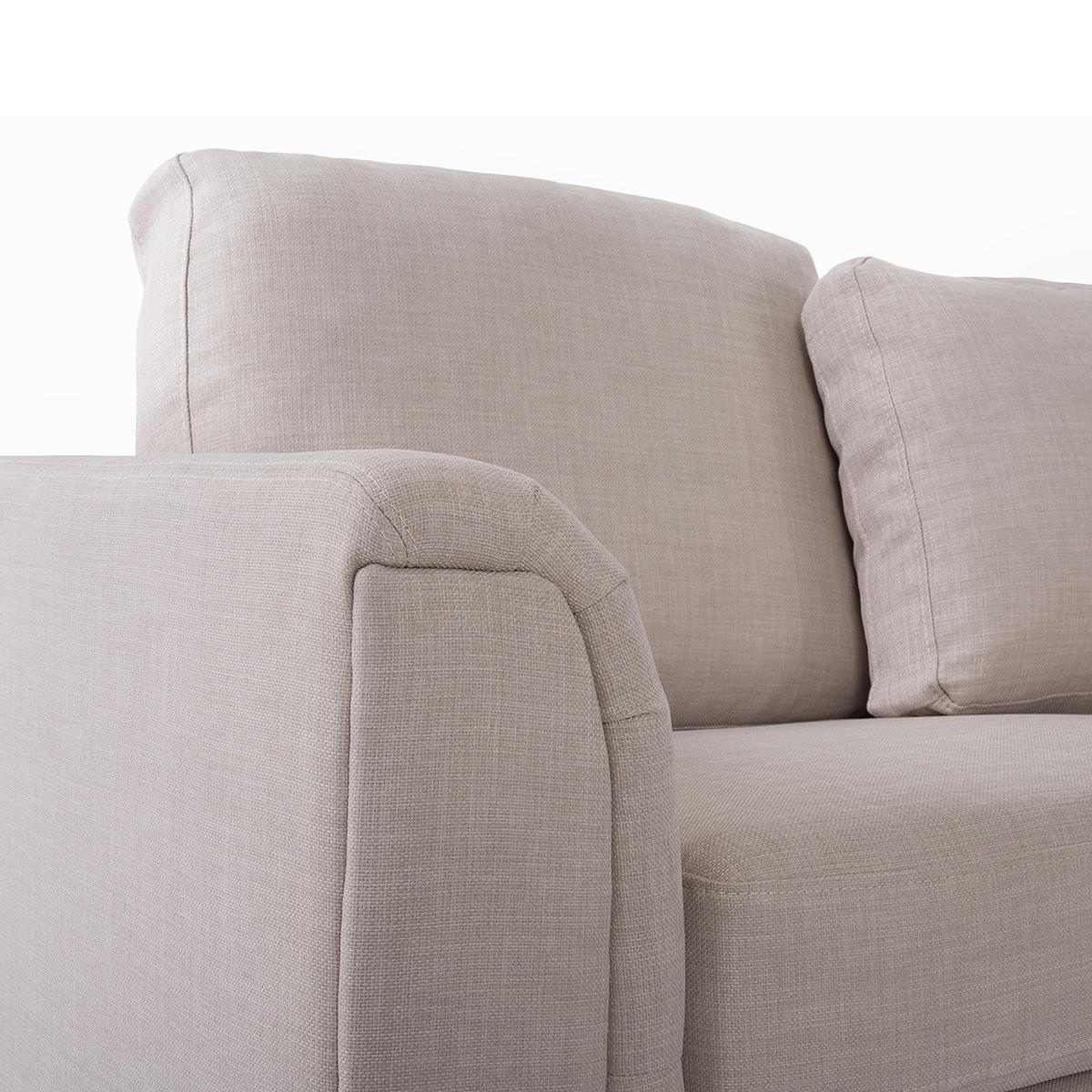 4-SITZER-ECKSOFA Polyester Beige rechtsseitig Oslo - Beige, Textil (270/151cm) - Beliani
