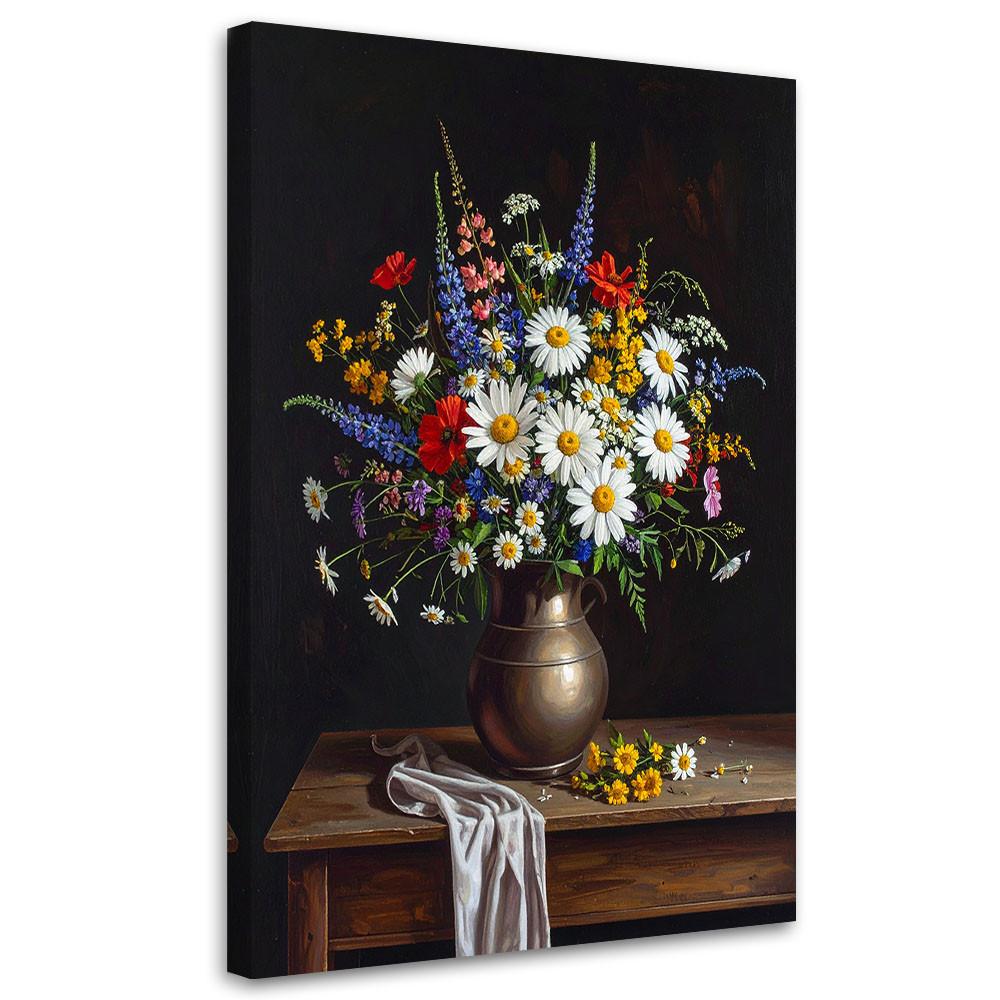 LEINWANDBILD Blumen 70x100cm - Multicolor, Textil (70/100cm) - Feeby