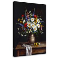 LEINWANDBILD Blumen 70x100cm - Multicolor, Textil (70/100cm) - Feeby