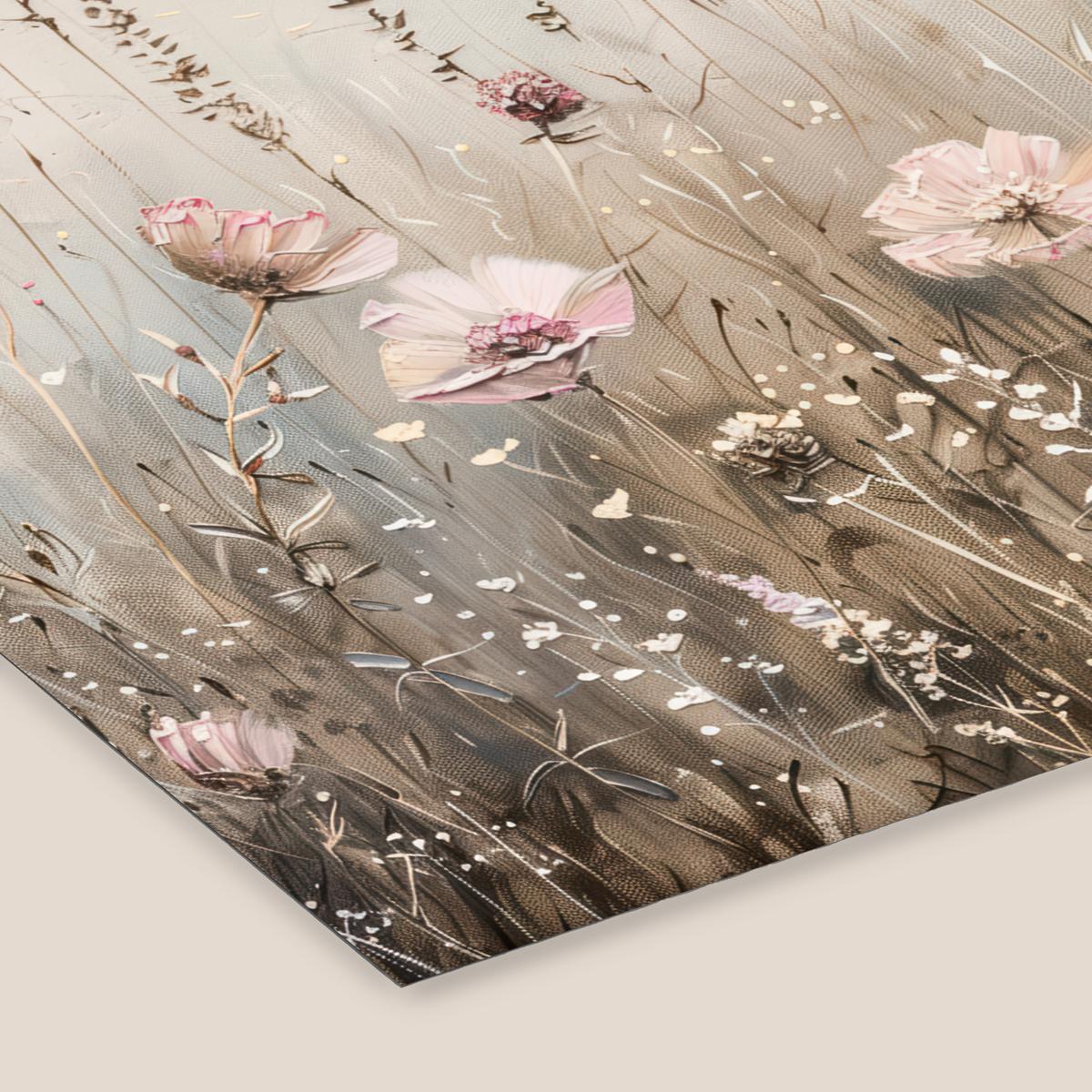 POSTER MIT RAHMENGERAHMTES BILD Blumen - Rosa - Modern - Beige 40x30 cm - Beige, Papier (40/30cm) - MuchoWow