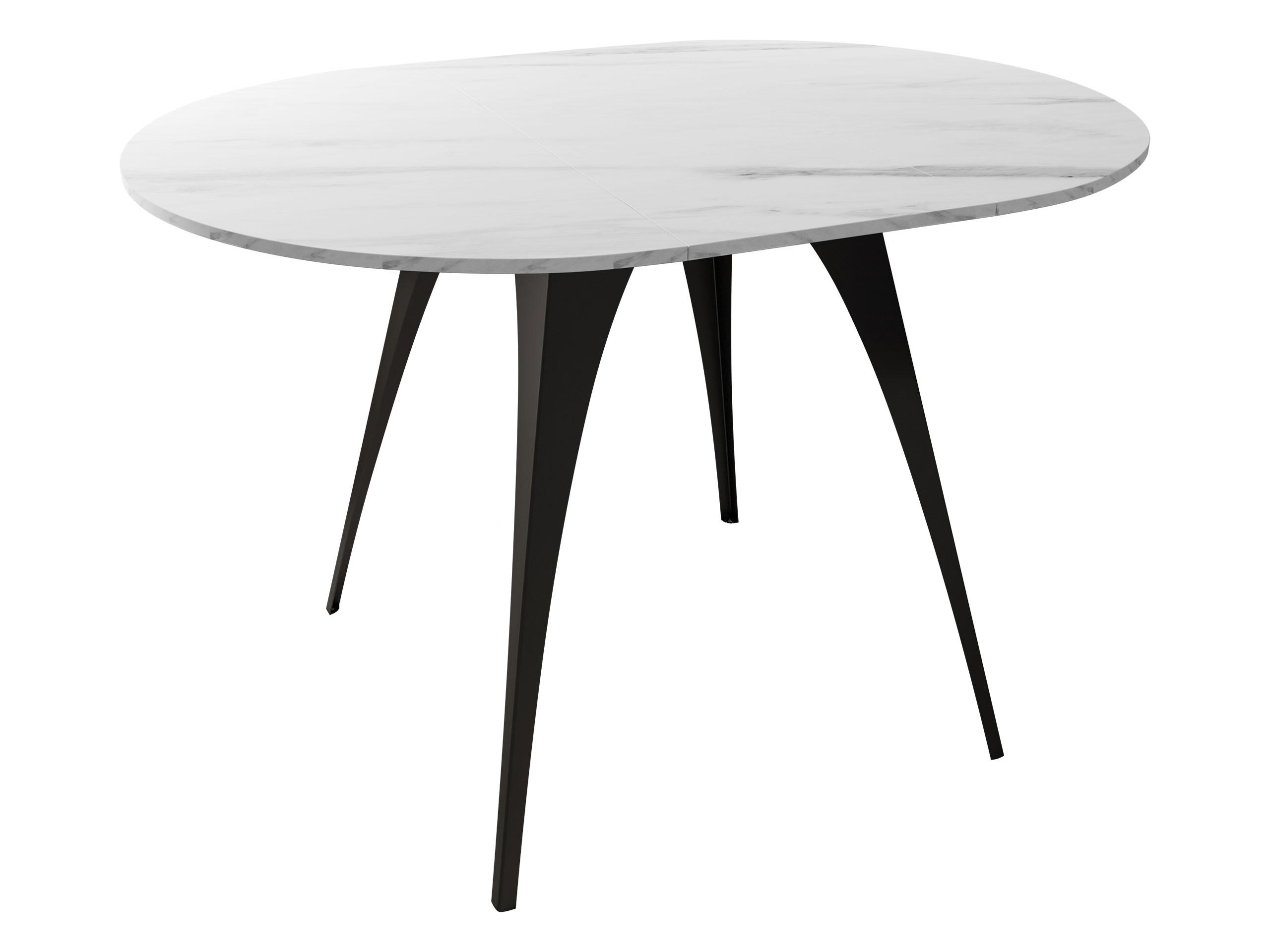 ESSTISCH Carmina 100 - Weiß Hochglanz/Schwarz, Holzwerkstoff/Metall (100/100/76cm) - MIRJAN24
