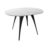 ESSTISCH Carmina 100 - Weiß Hochglanz/Schwarz, Holzwerkstoff/Metall (100/100/76cm) - MIRJAN24