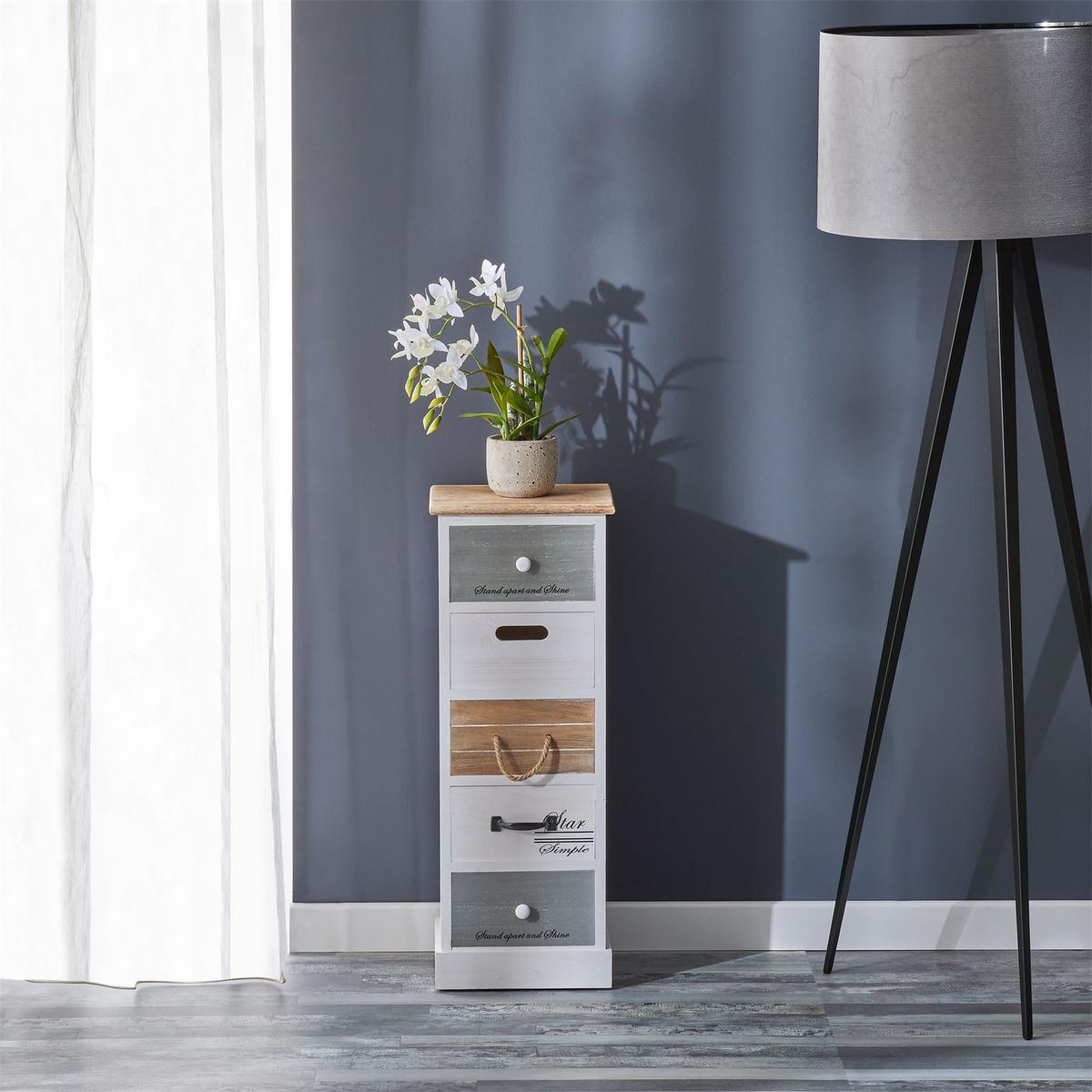 KOMMODE SALVA weiß - Weiß, Holz (29/77/27cm) - CARO-Möbel