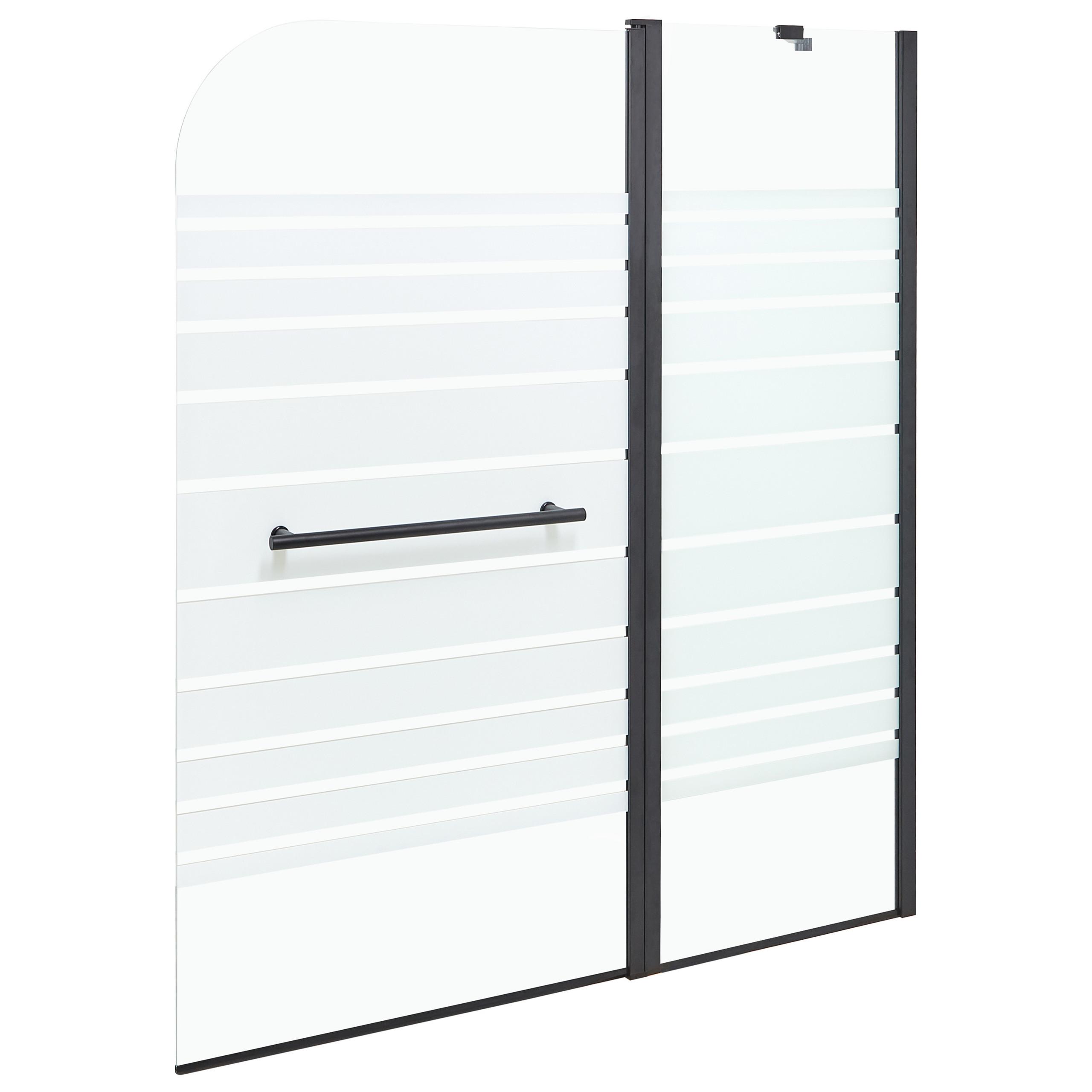 BADEWANNENAUFSATZ 140/120 cm Schwarz Tuapi - Transparent/Schwarz, Glas (120/140cm) - Beliani