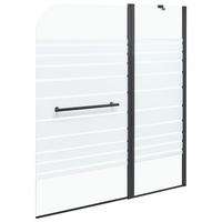 BADEWANNENAUFSATZ 140/120 cm Schwarz Tuapi - Transparent/Schwarz, Glas (120/140cm) - Beliani
