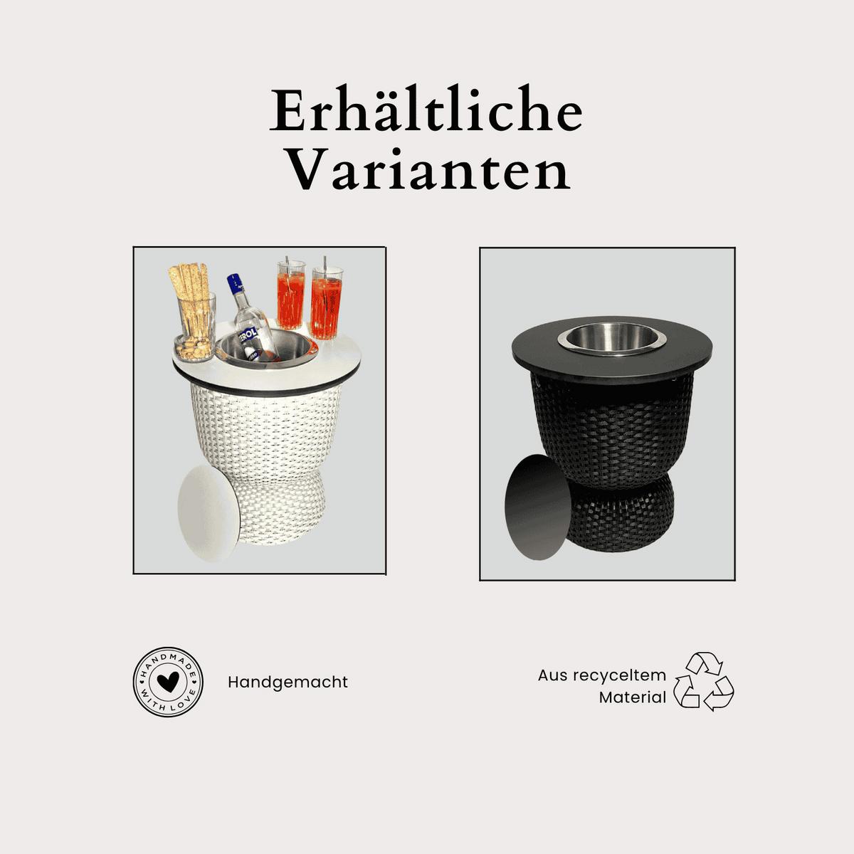 3-IN-1 LOUNGETISCH MIT EDELSTAHL-KÜHLER Paris Schwarz/Champagner 43 cm - Champagner/Schwarz, Kunststoff/Metall (41/41/43cm) - COOTAB Cooler Table