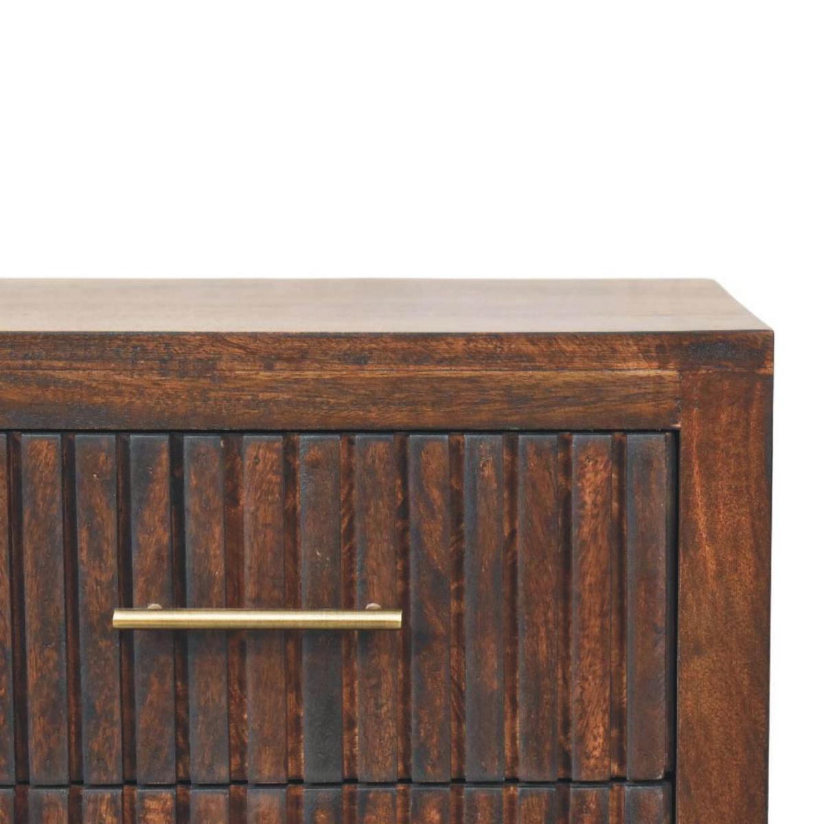 NACHTKASTEN Belmont, 2 Schubladen, Dunkelbraun - Dunkelbraun/Messingfarben, Holz/Metall (45/55/35cm) - Artisan Furniture