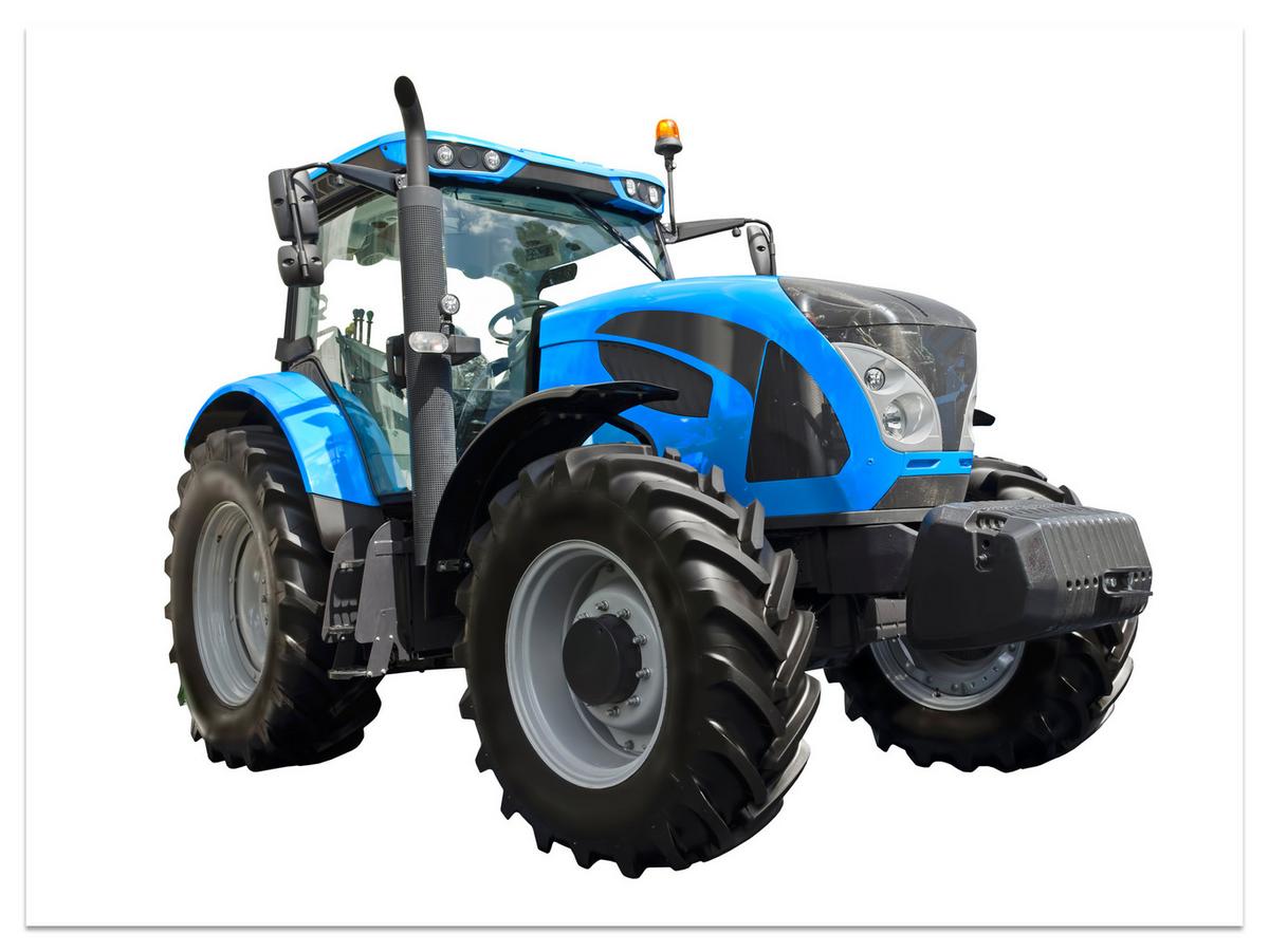 FOTOTAPETE für Jugendzimmer Blauer Traktor Landwirtschaft 100x70 - Blau/Schwarz, Papier (100/70cm) - Muralo