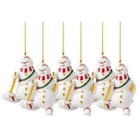 ORNAMENTE SCHNEEMANN 2026 Christmas Classics weiß-gold 7,3 x 6,8 x 9,9 cm 6er Set - Goldfarben/Weiß, Keramik (6.8/9.9/7.3cm) - Villeroy & Boch