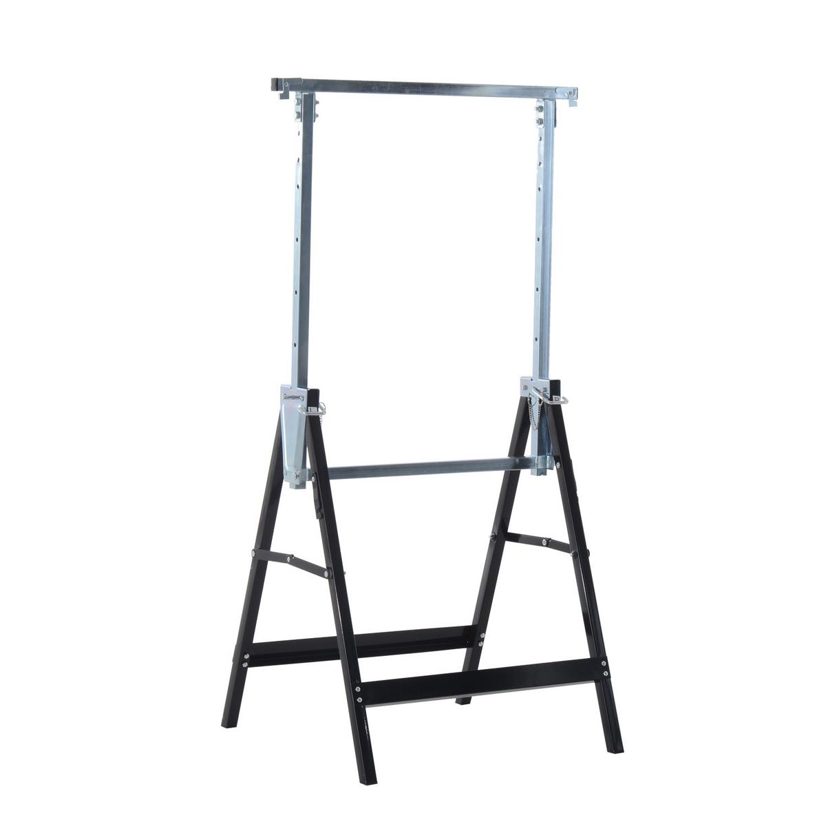 UNTERSTELLBOCK, 2 x Gerüstbock, Schwarz - Schwarz, Metall (68/58/130cm) - HOMCOM