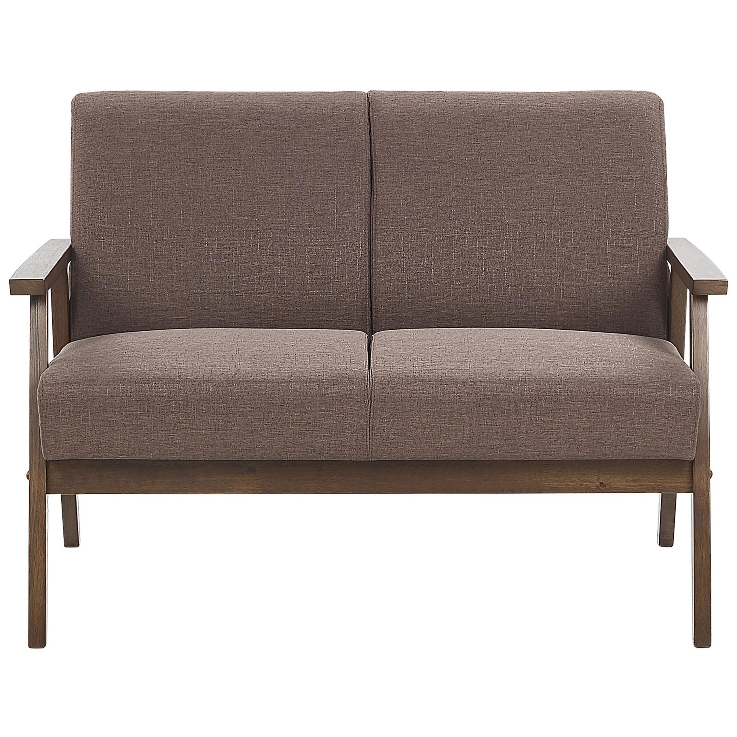 2-SITZER-SOFA Polsterbezug Braun Asnes - Braun, Textil (110/80/80cm) - Beliani