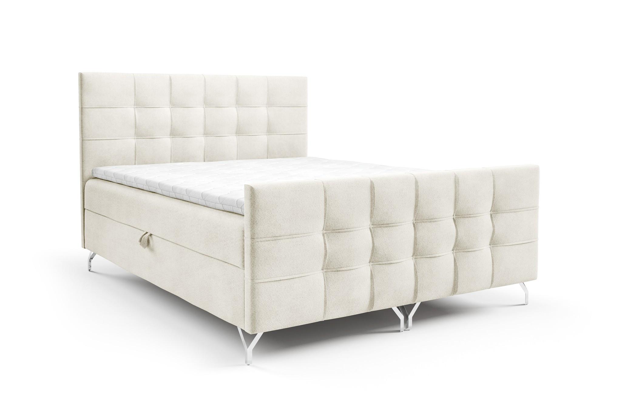 BOXBETT Perla - Creme, Holzwerkstoff/Textil (140/200cm) - Fun Möbel