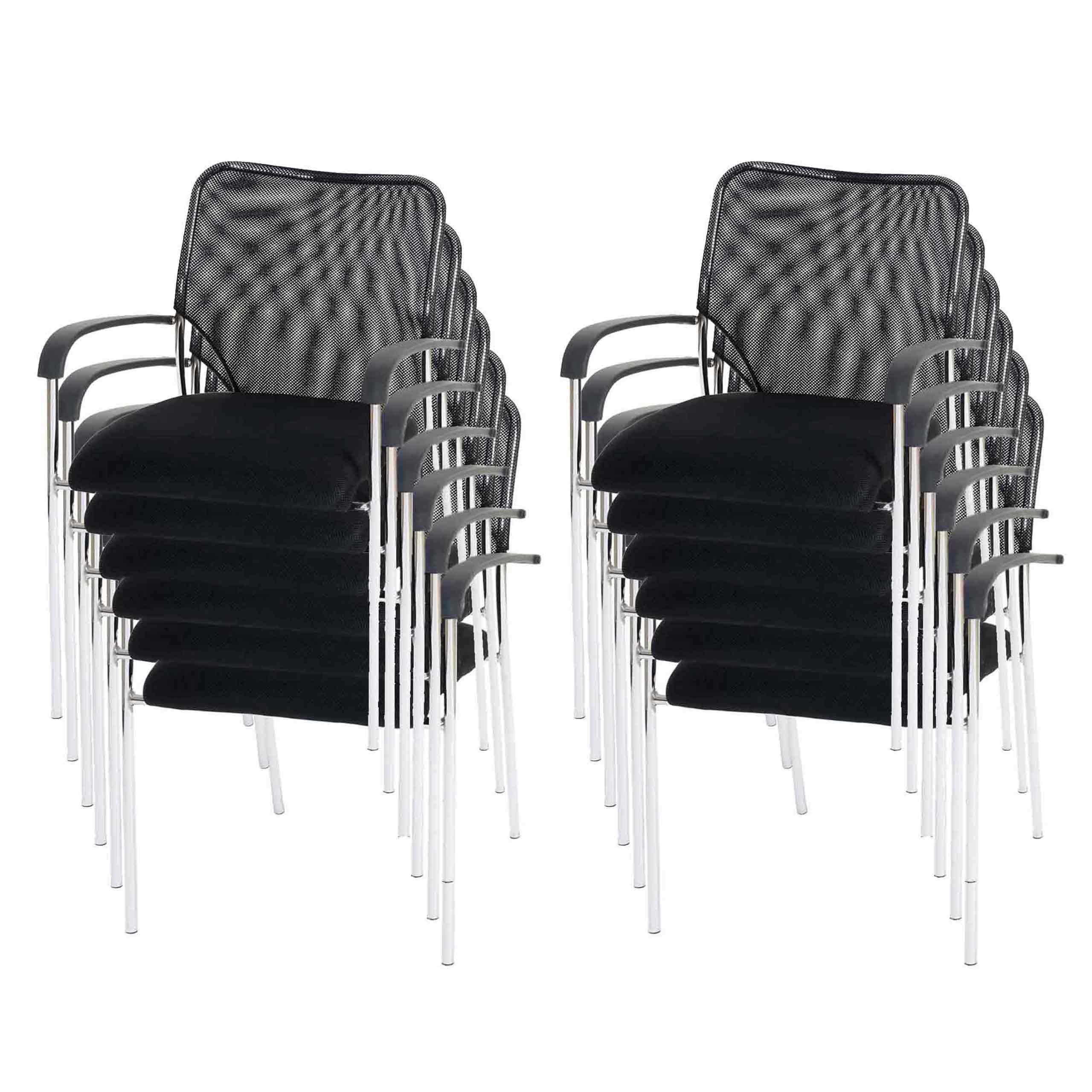 BESUCHERSTUHL 12ER-SET Schwarz - Schwarz, Textil (55/83/60cm) - MCW