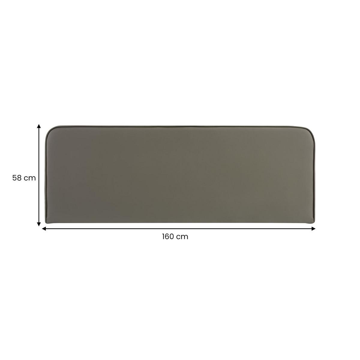 KOPFTEIL CELEST 160x190 cm grau - Grau, Textil (160/58/6cm) - IDIMEX