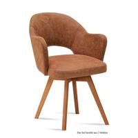 ARMLEHNSTUHL (2er-Set) Dolly 59x87x61 Eiche geölt/Cognac - Cognac/Eichefarben, Kunststoff (61/87/59cm) - 58aufmkessel